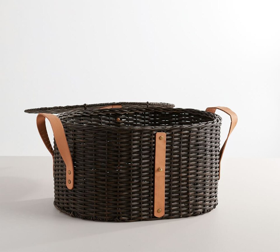 Austin Woven Basket with Lid Pottery Barn Australia